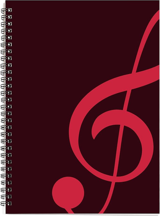 MAXCURY Blank Sheet Music Composition Manuscript Staff Paper Art Music Notebook Black 100 Pages 26x19cm (Wine/Fuchsia)