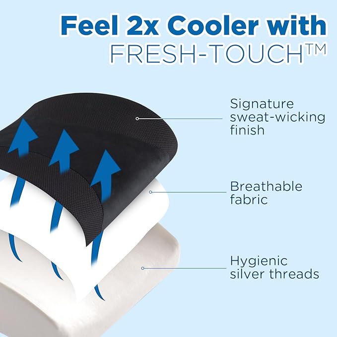 Lumbar Support Pillow for Office Chair Car, Gaming Chair Lower Back Pain Relief Memory Foam Cushion with 3D Mesh Cover Ergonomic Orthopedic Back Rest Lower Back Support