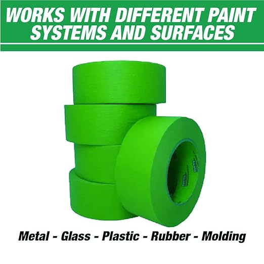 LAUCO DINOGREN High Performance Masking Tape for Car Paint, Heat & Water Resistant, Multi-Purpose Green (2 in (5 Rolls))