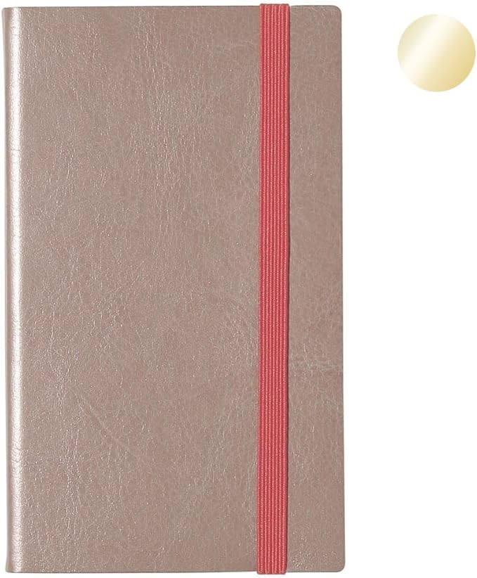 MARK’STYLE B7 Compact Daily & Monthly Planner 12-Month (Jan–Dec 2026, 464 Pages) with Hourly Layout (Champagne Gold)