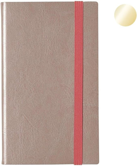 MARK’STYLE B7 Compact Daily & Monthly Planner 12-Month (Jan–Dec 2026, 464 Pages) with Hourly Layout (Champagne Gold)