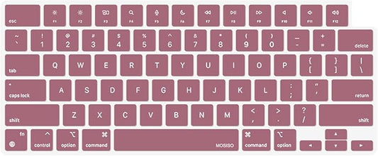 MOSISO Keyboard Cover Skin Compatible with MacBook Air 15 inch M3 A3114 M2 A2941/Air 13.6 A3113 A2681/Pro 14/16 M4 M3 M2 M1, Tea Petal Pink