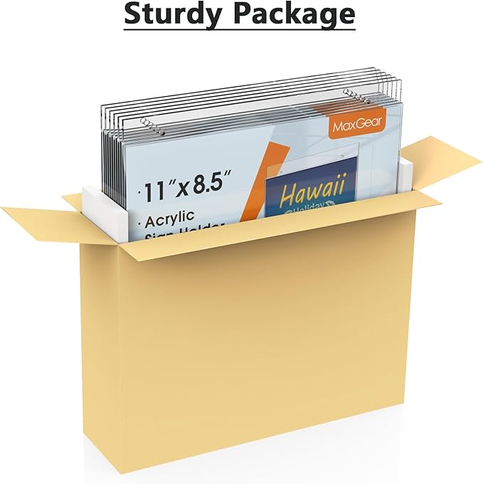 MaxGear Wall Mount Sign Holder 8.5x11, Acrylic Wall Sign Holder with Mounting Screws, Plastic Clear Plastic Picture Frames for Home, Office, Store, Restaurant, Landscape (24 Pack)