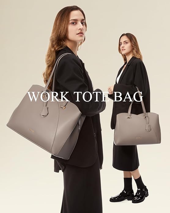 LOVEVOOK Laptop Tote Bag for Women, Work Bags Teacher Tote Bag, Leather Computer Bag Purses Handbag Professional Briefcase