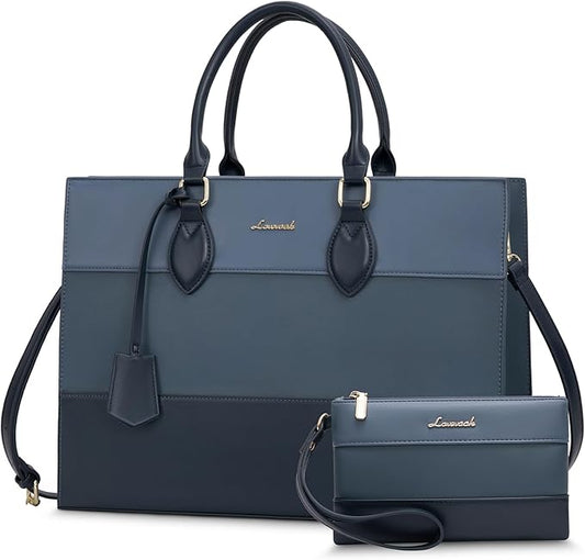 LOVEVOOK Laptop Tote Bag for Women, Work Totes Business Office Computer Briefcase with Clutch Purse