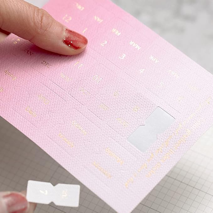 10 Sheets Self Adhesive Tabs Gradient Color Stickers Monthly Calendar Index Tabs for Planners, Journal, Notebook, Agendas and Organizers, Office Supplies (Quiet), 88mm*110mm