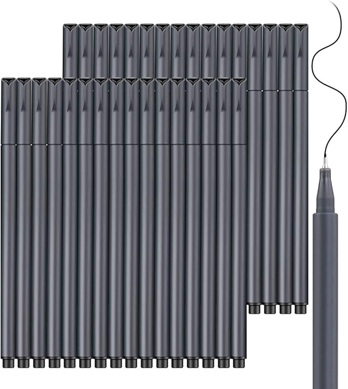 Taotree Journal Planner Pens, 24 Black Fine Point Pens, Ideal for Art, Crafts, Scrapbooks, School, Office, and More