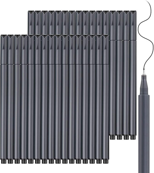 Taotree Journal Planner Pens, 24 Black Fine Point Pens, Ideal for Art, Crafts, Scrapbooks, School, Office, and More