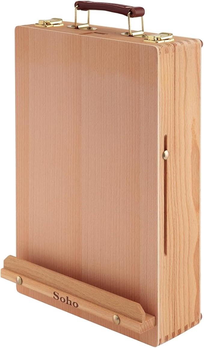 Master Artist Oil Paint Set Includes Wood Art Supply Carrying Case Sketchbox w/Easel