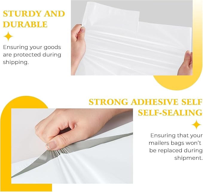 Metronic Poly Mailers 17.7x22 600Pack, Large Shipping Bags for Clothes Bulk,Strong Self Adhesive Shipping Envelopes for Small Business,Waterproof Mailing Envelopes Bulk for Packaging White