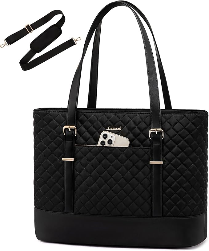 LOVEVOOK Laptop Bag for Women, 15.6 Inch Work Tote Computer Bag With Large Cup Holder, Lightweight Large Laptop Briefcase for Travel, Bussiness, Teacher