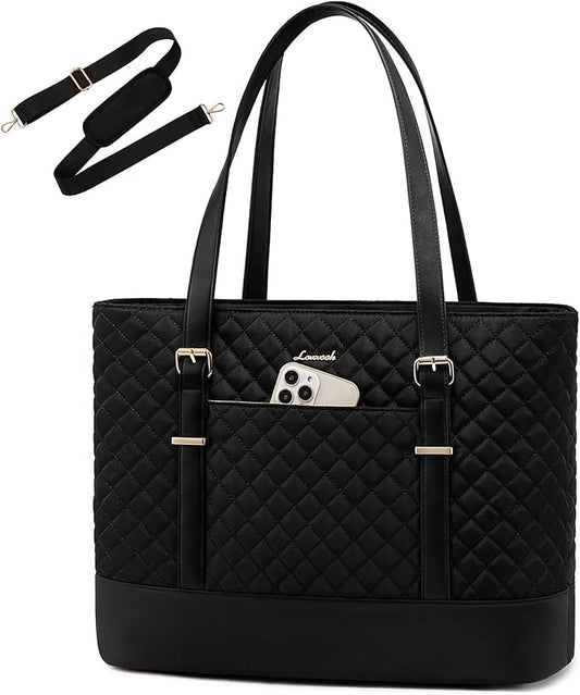 LOVEVOOK Laptop Bag for Women, 15.6 Inch Work Tote Computer Bag With Large Cup Holder, Lightweight Large Laptop Briefcase for Travel, Bussiness, Teacher