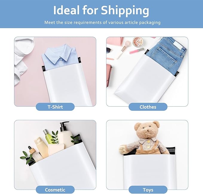 Metronic Poly Mailers 10x13 120000 Pack, Small Shipping Bags for Clothing, Waterproof Mailers Poly Bags, Shipping Envelopes Mailing Bags for Business, Bulk, White
