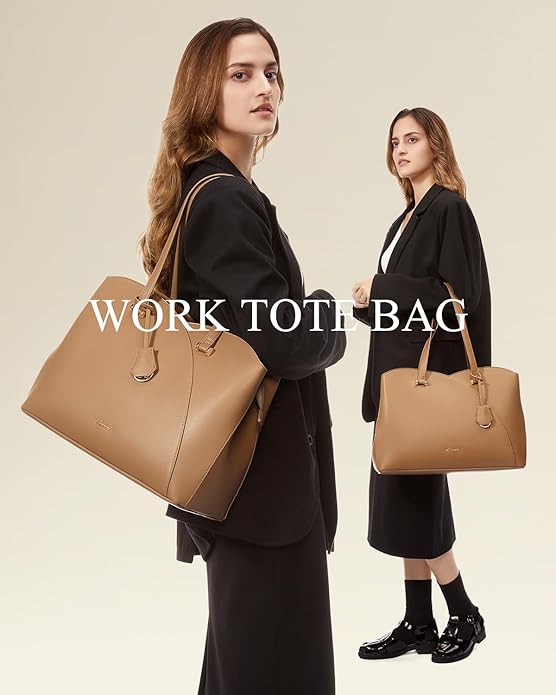 LOVEVOOK Laptop Tote Bag for Women, Work Bags Teacher Tote Bag, Leather Computer Bag Purses Handbag Professional Briefcase