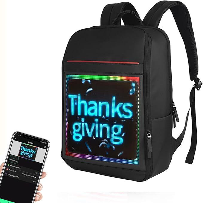 LED Backpack with Programmable Display, Bluetooth Connectivity (Large 25L)