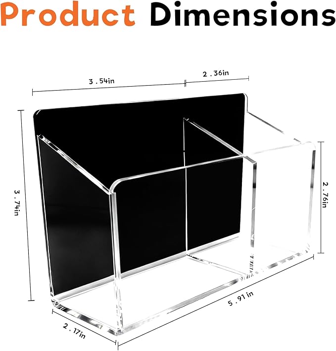 Magnetic Dry Erase Marker Holder - Non-Slip Acrylic Pen Organizer with Powerful Magnets for Whiteboard, Refrigerator, Office Desk, Classroom Supplies & Home Organization-Clear