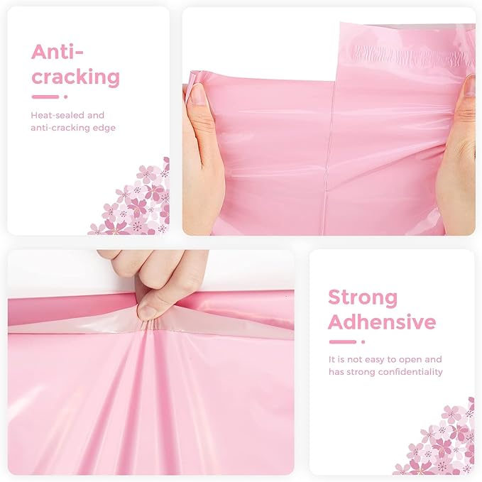 Metronic Poly Mailers 14.5x19 1000 PCS Light Pink, Strong Adhesive Shipping Bags for Clothing, Large Shipping Envelopes for Small Businesses, Mailers Poly Bags Packages Bags Bulk