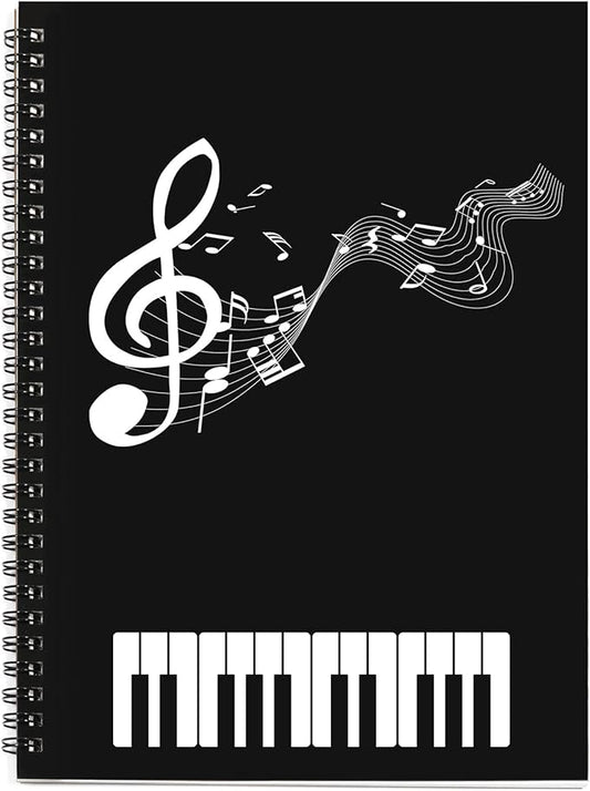 MAXCURY Blank Sheet Music Composition Manuscript Staff Paper Art Music Notebook Black 100 Pages 26x19cm