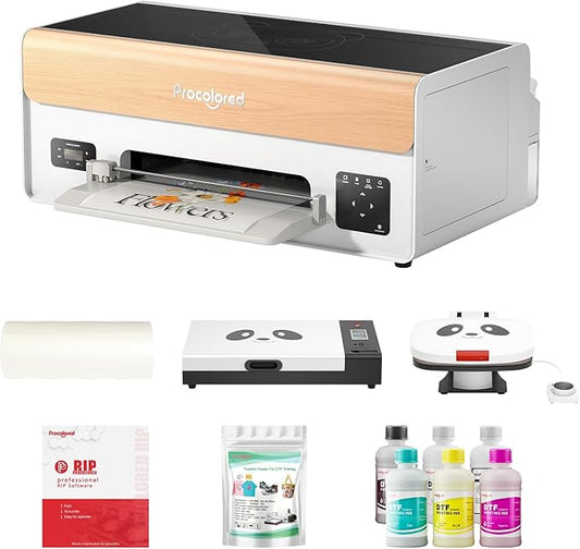 Procolored P13 DTF Printer A3 XP600 Apparel Transfer Printing Machine T-Shirt Direct to Film-Windows Version (Printer+Oven+Heat Press Machine)