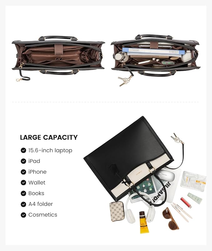 LOVEVOOK Laptop Tote Bag for Women, Office Work Bag Briefcase fit for 15.6 inch Laptop, Large Capacity Teacher Bag Handbag