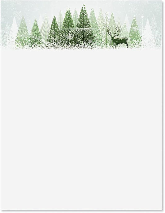 Winter Wonderland Stationery - Christmas Holiday Letters, Computer Printer Paper, 25 Sheets, 8½ x 11 Inch, by Current