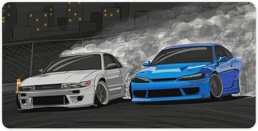 Large Mouse Pad Gaming Drifting S13 and S15 JDM Car Desk Mat Long Big Mousepad Extended Keyboard Computer Pad Office Desk Organizers and Accessories 30x60cm