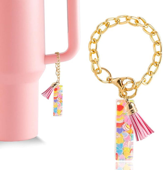 Letter Charm Accessories for Stanley Cup 1 PCS Cute Initial Keychain Handle Charm for Stanley Tumbler for Women