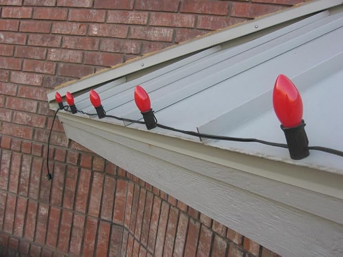 Novelty Lights C9 Light Stringer, 100 Feet Magnetic Socketed Holiday Light String, Black Wire with 12 Inch Spacing, E17 Sockets, for Indoor or Outdoor Steel Surfaces