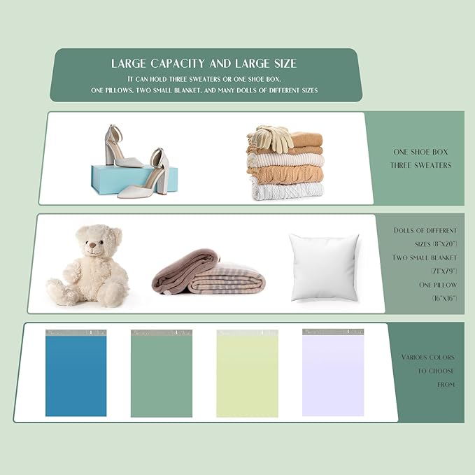 Metronic Large Poly Mailers 19x24 100Pcs, Strong Adhensive Shipping Bags for Clothing, Waterproof Mailers Bags for Small Business, Shipping Envelopes, Tear-resistant Packing Bags in Grayed Jade Green