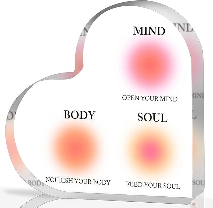 Mental Health Decor, Therapy Anxiety Decor Sign, Psychotherapy Affirmations Heart Acrylic Sign, Therapy Mental Health Decorations, Mental Health Gifts for Social Worker Classroom School Counseling