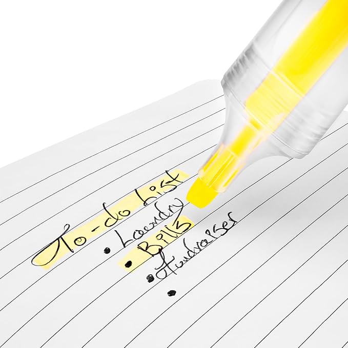 RPET Highlighter Customize Text Name or Personalized Image 0.95 Each - Sold in Pack of 250 - Clear with Yellow