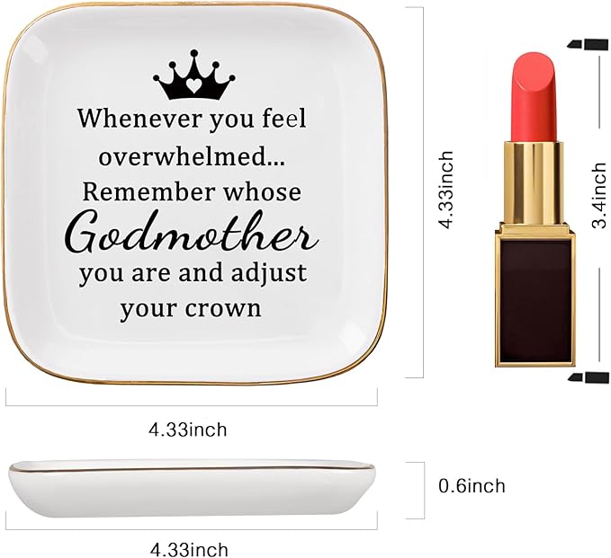 Godmother Gifts from Godchild, ...Remember Whose Godmother You Are... Gifts for Godmother Jewelry Dish Tray, Godmother Proposal Gift for Godmother Birthday Christmas Mothers Day