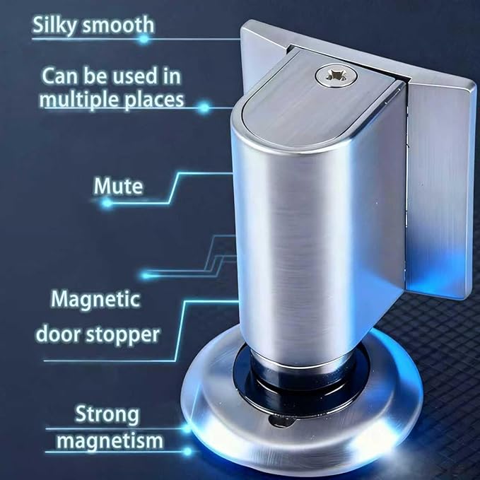 LKKYUP Magnetic Door Stopper for Wall and Floor, Heavy Duty Door Stop, Solid Zinc Alloy Door Stoppers for Wall, Modern Door Stop Holder with Strong Magnet for Home and Office