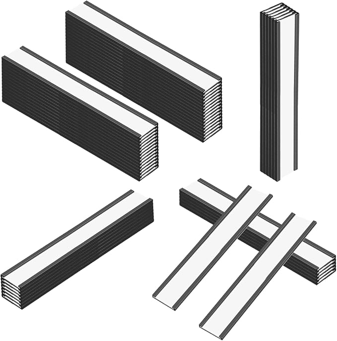 Magnetic Label Holder 0.78"X4"，Magnetic Labels for Shelving，Magnetic Data Card Holders File Cabinet Labels,Pack of 50