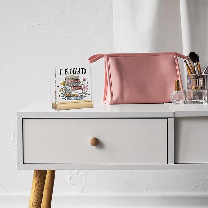 Motivational Mental Health Decor, Therapy Office Desk Decor, Therapist Offices Gifts for Women, Mental Health Awareness Gifts for Women Psychologist Therapist, Halloween Christmas Gift Acrylic Sign