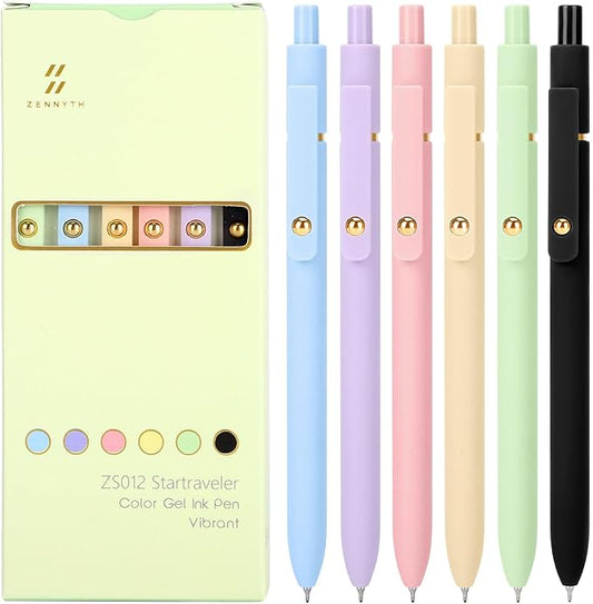 Ddaowanx Colorful Gel Pens, 0.5mm Fine Point Retractable, Cute Pens with Colored Writing and Sketching, Nursing School Essentials,School Supplies, Gifts for Nurse (24Pcs-Aesthetic Colors)