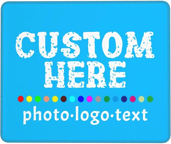 Personalized Mouse Pad Custom Image Text Logo Laptop Desk Mat Customized Non-Slip Waterproof Office Desk Accessories for Women/Men Customized Funny/Cool Deep Sky Blue Mouse Pad 25 cm×30 cm