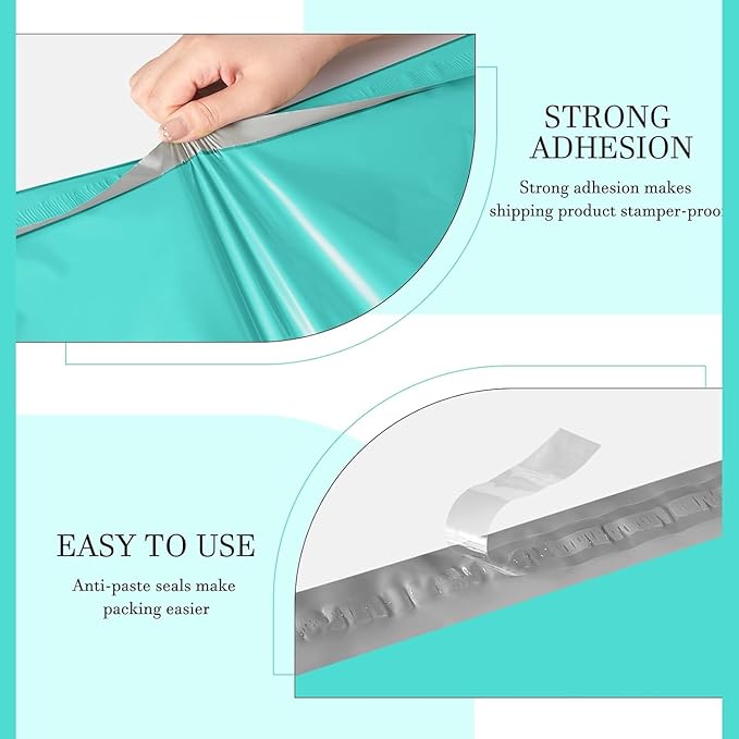 Metronic Poly Mailers 19X24 500Pack, Strong Adhesive Shipping Envelopes for Clothing, Waterproof Shipping Bags for Small Businesses, Flexible Mailers Poly Bags Packages Bags Teal