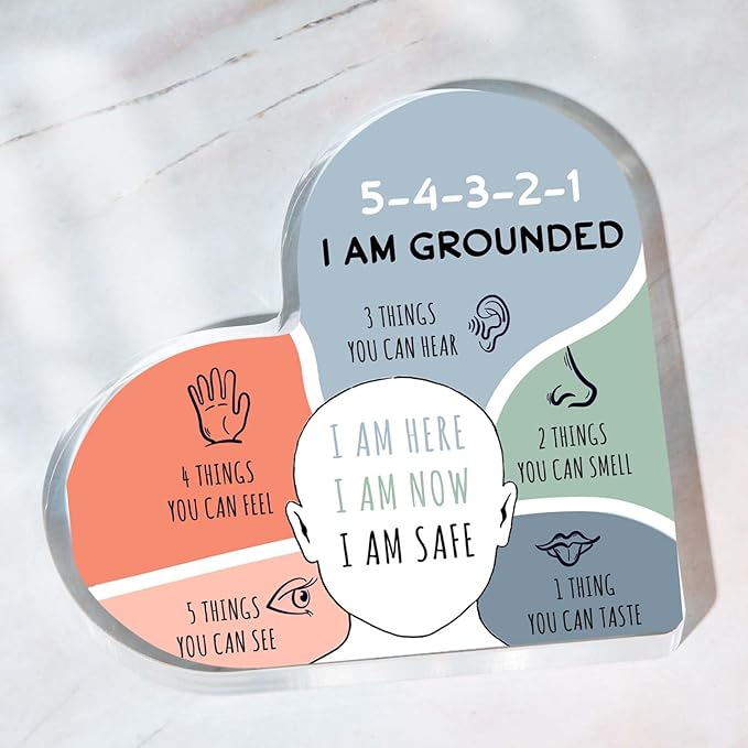 Mental Health Decor, Psychotherapy Affirmations Heart Acrylic Sign, Therapy & Counseling Office Decor, Therapy Anxiety, Mental Health Awareness Gifts for School Home Tabletop Therapy Office Decor