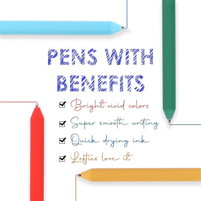 Grabie Retractable Colorful Gel Pens, Perfect for Vibrant Colored Writing and Sketching, Quick Dry Colored Gel Pens, 0.7 mm, Smooth Writing for Journaling and Note Taking, Pack of 20