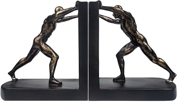 LIFFY Man Decorative Book Ends,Resin Non Skid Bookends for Heavy Books,Bookends for Shelves Decorative,Creative Shelf Decorations to Hold Books for Home,Office Desk,Bookshelf,Study