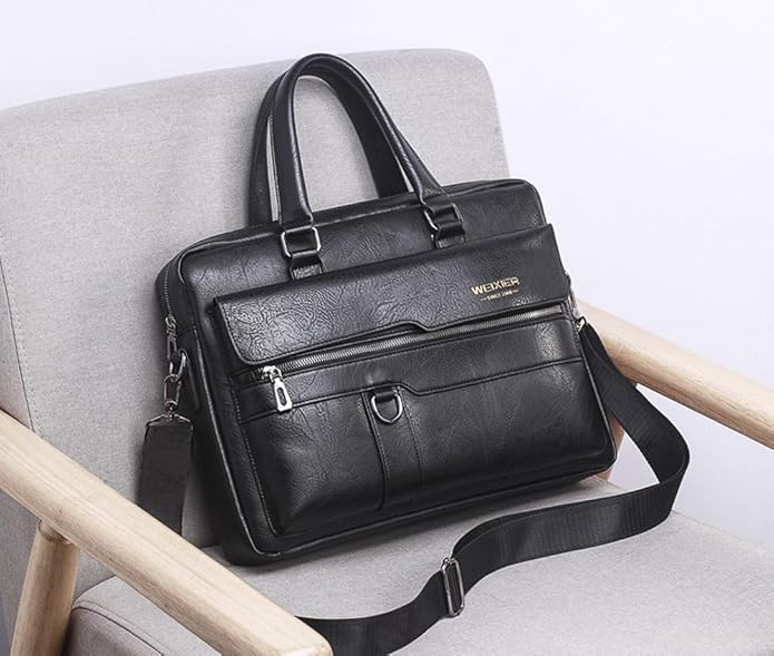 Mens Messenger Bag Leather 15.6 Inches Laptop Briefcase Large Laptop Bag Satchel Crossbody Bag