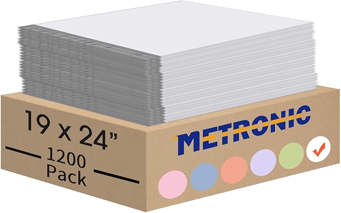 Metronic Poly Mailers Bulk 19x24 1200PC | Large Shipping Bags for Clothing, Small Business | Strong Thick Mailing Bags with Self Adhesive | Waterproof and Tear-Proof Large Package Bags in White