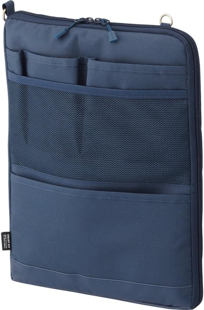 LIHITLAB Laptop Sleeve, Water & Stain Repellent, Vertical for Backpack, 13.4" x 9.8", Navy (A7683-11)
