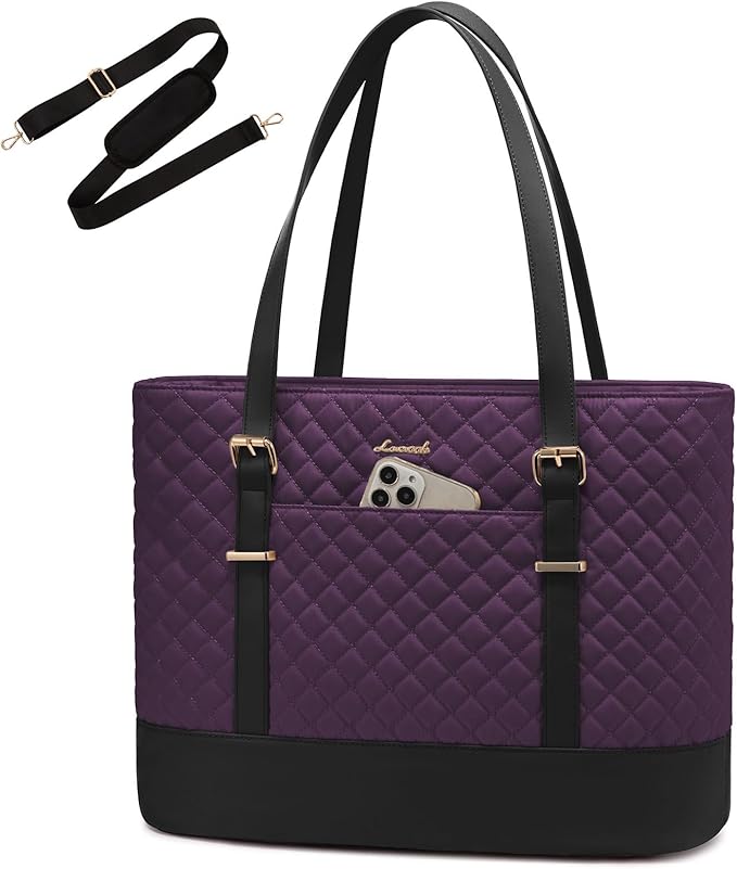 LOVEVOOK Laptop Bag for Women, 15.6 Inch Work Tote Computer Bag With Large Cup Holder, Lightweight Large Laptop Briefcase for Travel, Bussiness, Teacher