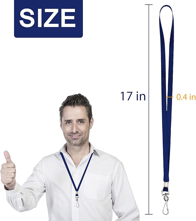 Navy Blue Lanyards Bulk 50 packs Lanyards for ID Badges,Lanyards with Swivel Hook Clips for Name Tag Lanyard ID Holder