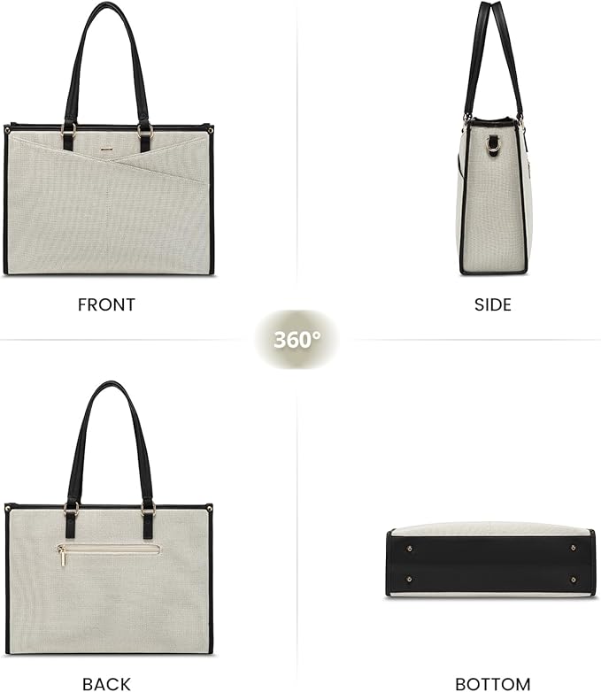 LOVEVOOK Laptop Bag for Women, 15.6 inch Laptop Tote Work Bag Cancas Casual Handbag for Travel Lightweight Shoulder Bag,Jacquard