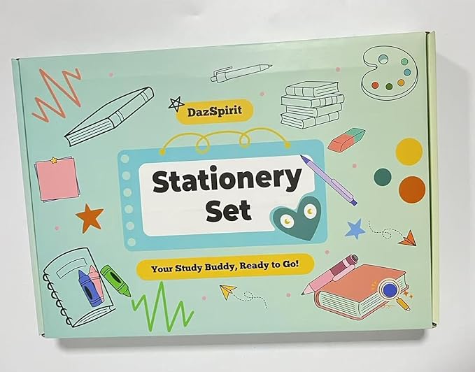 DazSirit 62 PCS Aesthetic School Supplies with Foldable Pencil Case, 12 Pastel Highlighters, 4 Erasable Pens, 5 Gel Pens, 6 Mechanical Pencils, Sticky Notes, Complete Stationery Kit for Teens, Green