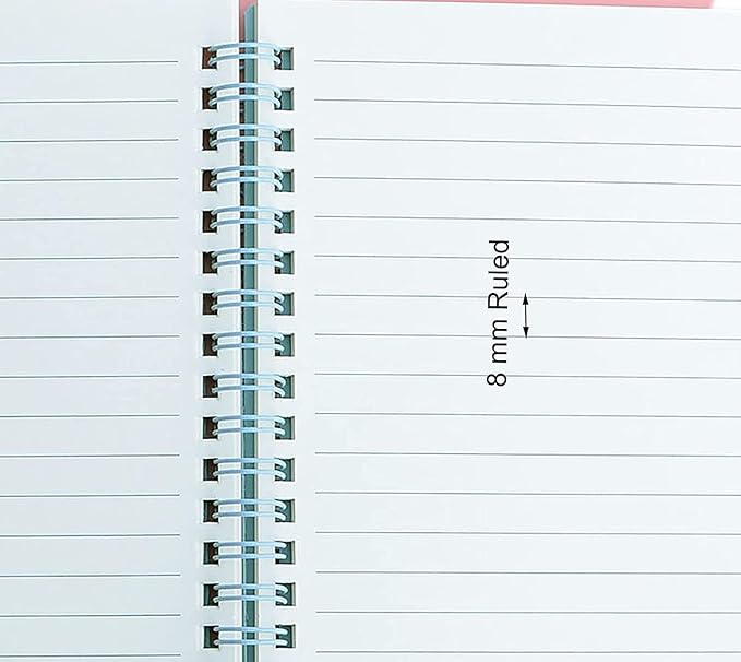 Yansanido Aesthetic Spiral Notebook, 4 Pcs A5 Thick Plastic Hardcover 8mm Ruled 4 Color 80 Sheets -160 Pages Journals for Study and Notes (Ruled-4pcs Wine Red,Black,Dark Green,Beige, A5)