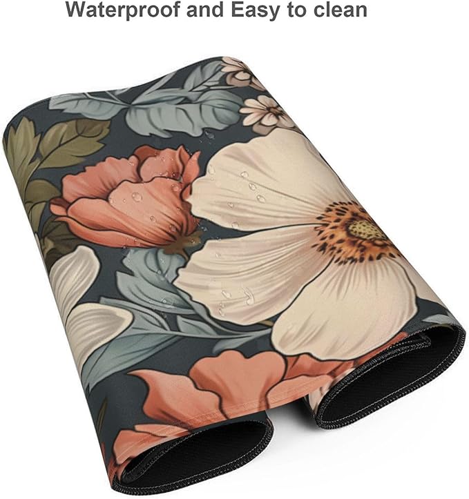 35.4 x 15.7 in, Waterproof XXL Large Mouse Pad for Desk, Extended Keyboard Mouse Mat for Computer Office, Big Laptop Mouse pad, Gaming Pc-Vintage Summer Florals
